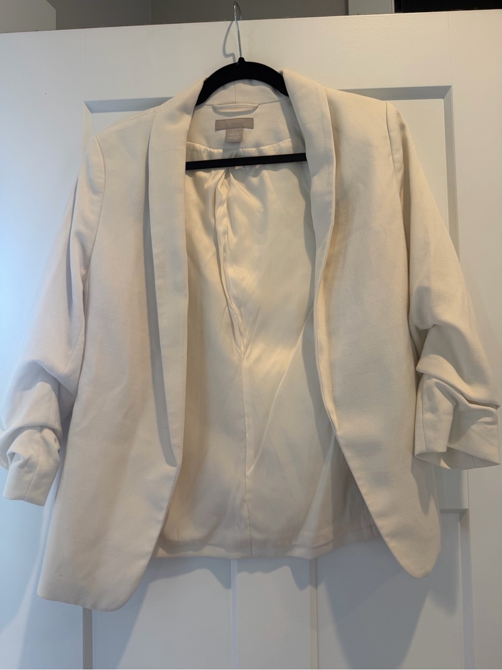 Women's Cream Open-Front Blazer Jacket